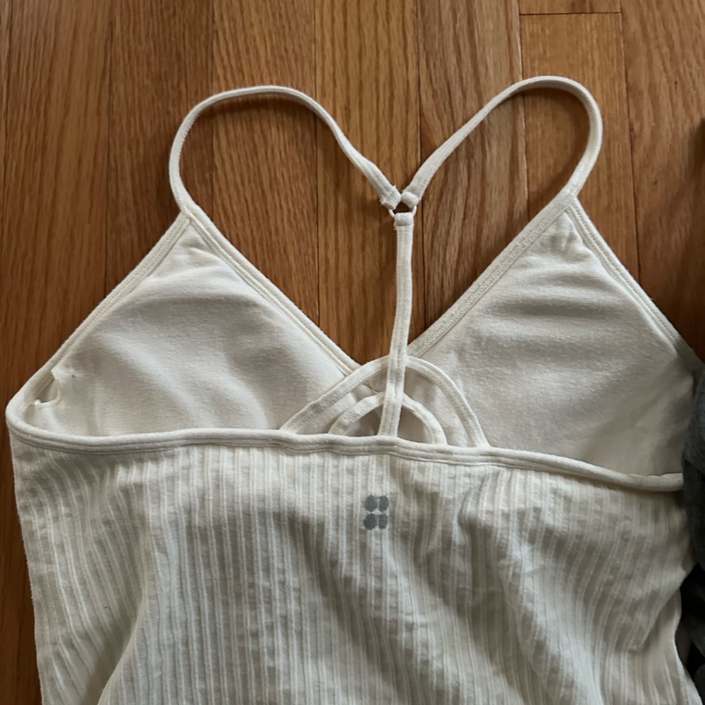 Sweaty Betty Gray + beige Padded Strappy Back Camisole tank top L - Picture 4 of 4